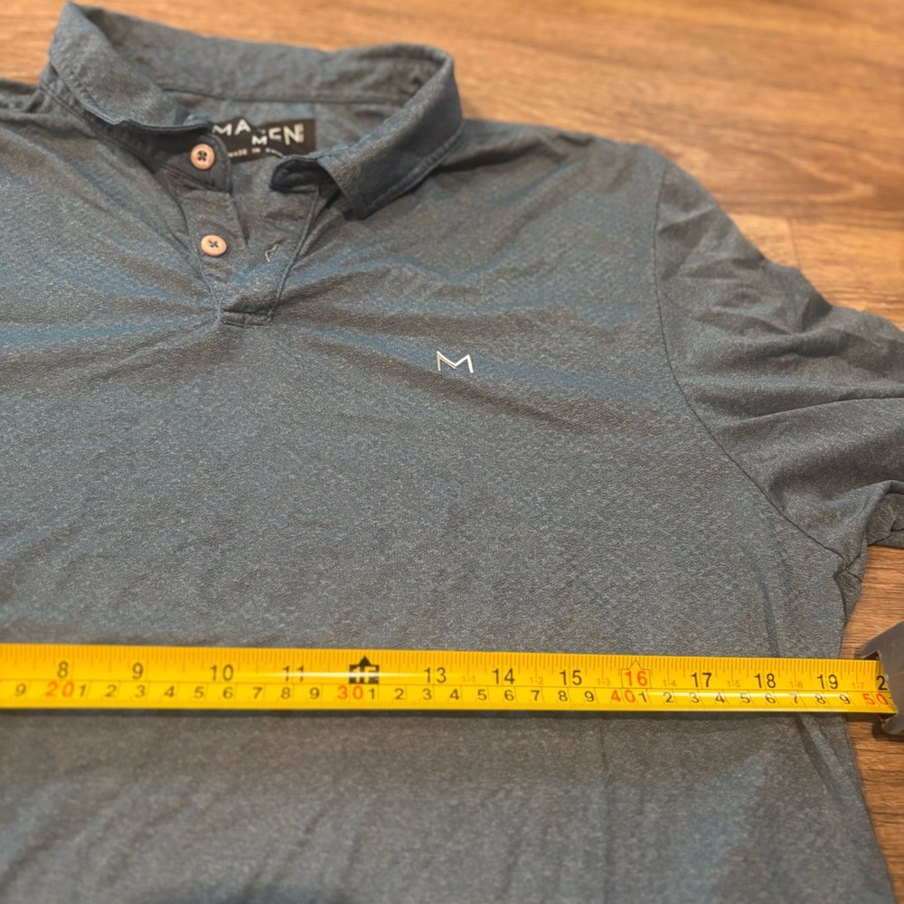 Maven Co-Op Essential Performance Stretch Polo Blue Reflecting Pond Men’s Medium - Picture 7 of 7